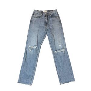 SLVRLAKE Denim Women's London High Rise Straight Leg Jeans 28x30 Distressed